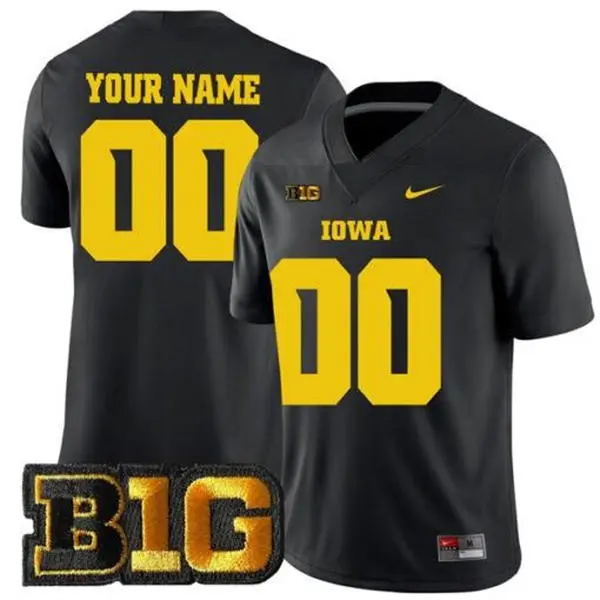 Iowa Hawkeyes Custom Nike 2019 Black IOWA Football Jersey