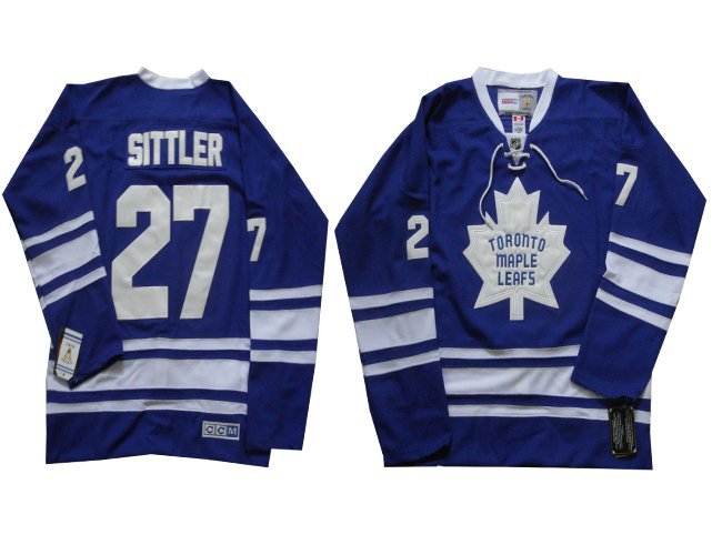 Men's CCM Toronto Maple Leafs #27 Darryl Sittler Blue Jersey