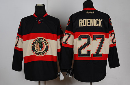 Men's Reebok Chicago Blackhawks #27 Jeremy Roenick Black Third Jersey