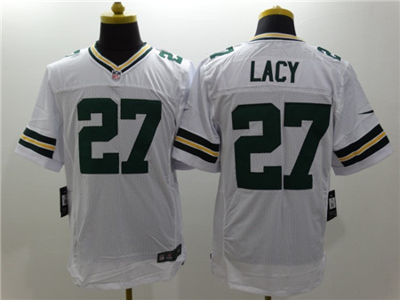 Men's Green Bay Packers #27 Eddie Lacy White Nike Elite Jersey