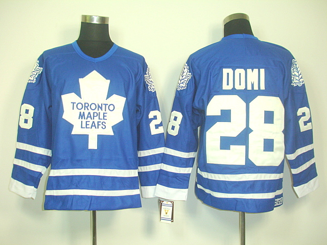 Men's Toronto Maple Leafs #28 Tie Domi Blue Jersey