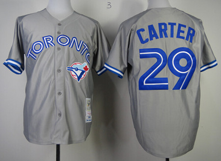 Men's Toronto Blue Jays Retired Player #29 Joe Carter 1992 Throwback Jersey