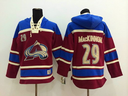 Colorado Avalanche #29 Nathan MacKinnon Red Old Time Hockey