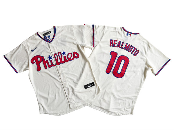 Men's Philadelphia Phillies #10  J. T. Realmuto Nike Cream Alternate Limited Jersey