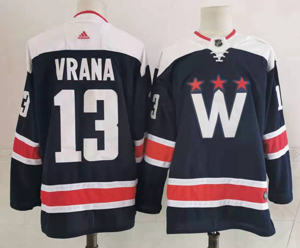 Men's Washington Capitals #13 Jakub Vrana Navy Third Adidas NHL Jersey