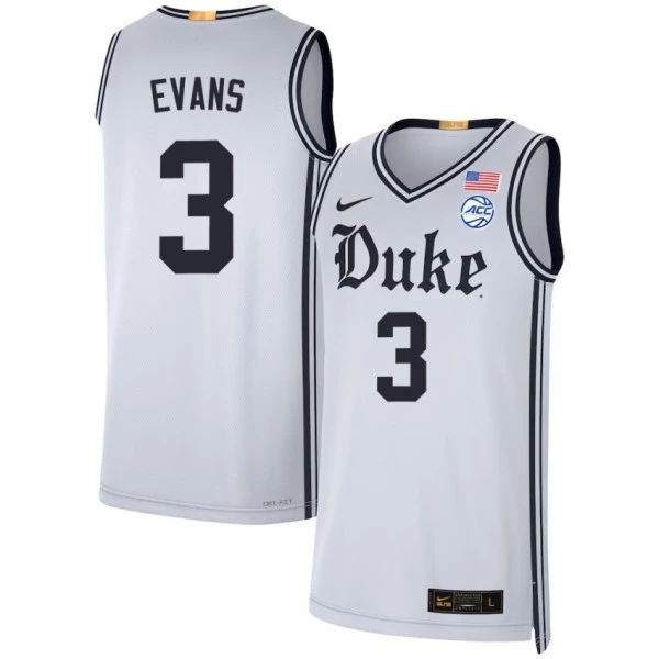 Mens Youth Duke Blue Devils #3 Isaiah Evans White Brotherhood uniform Jersey