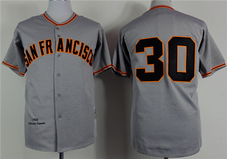 Men's San Francisco Giants #30 Orlando Cepeda 1962 Gray Throwback Mitchell&Ness Jersey