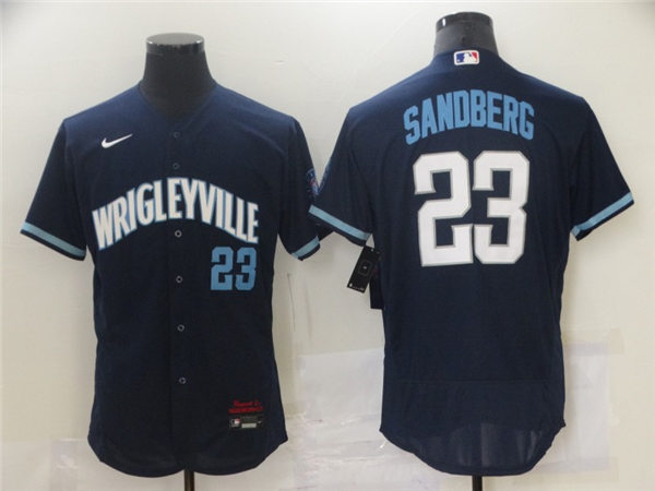 Mens Chicago Cubs #23 Ryne Sandberg Nike Navy 2021 City Connect Authentic Jersey