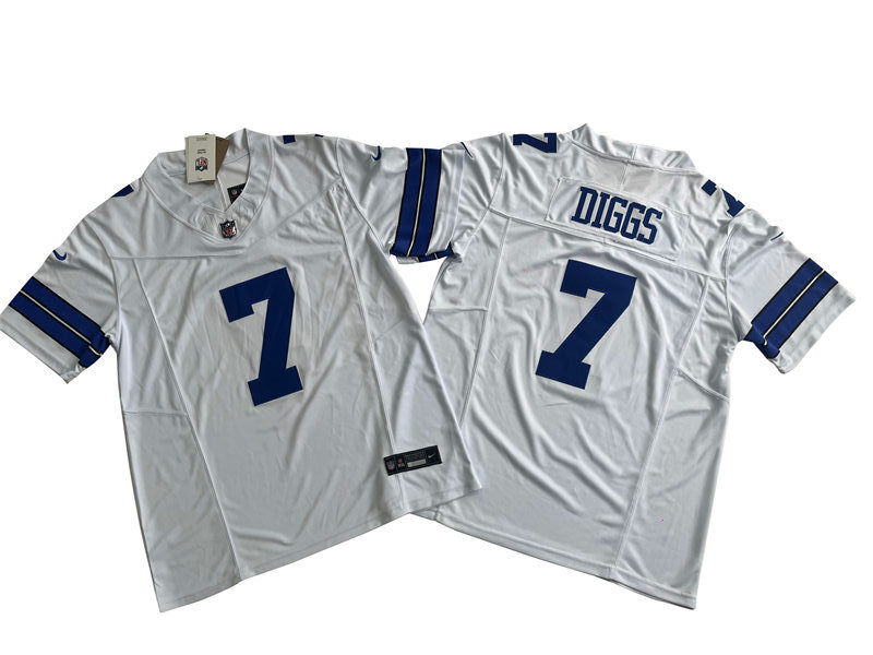 Mens Dallas Cowboys #7 Trevon Diggs Nike 2023 White Vapor F.U.S.E. Limited Jersey