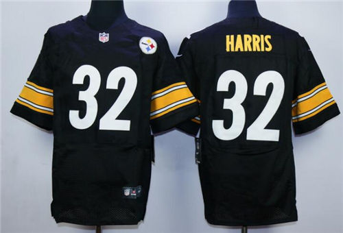 Men's Pittsburgh Steelers #32 Franco Harris Black Nik Elite Jersey