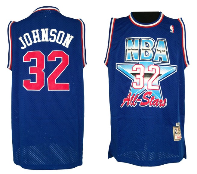 Men's Los Angeles Lakers #32 Magic Johnson 1992 All Star Jersey