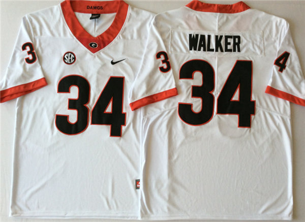 Youth Georgia Bulldogs #34 Herschel Walker Nike White Stitched NCAA College Football Jersey