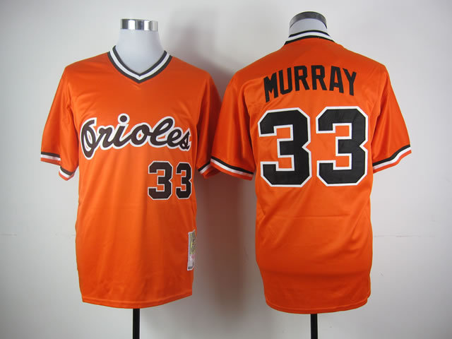 Men's Baltimore Orioles Retired Player #33 Eddie Murray 1983 Orange Mitchell&Ness Throwback Jersey