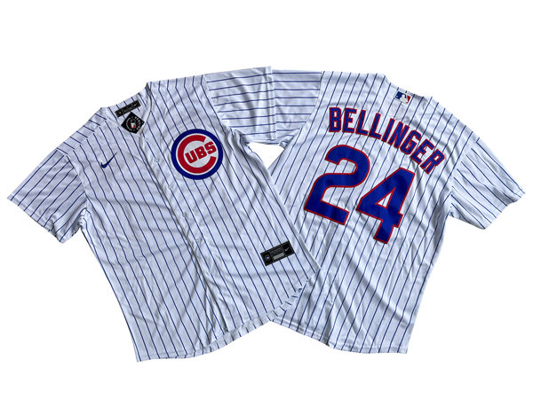 Mens Chicago Cubs #24 Cody Bellinger White Home CoolBase Player Jersey