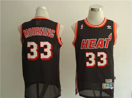 Miami Heat #33 Alonzo Mourning Black Swingman Mitchell&Ness Jersey