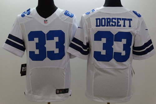 Men's Dallas Cowboys #33 Tony Dorsett White Nik Elite Jersey