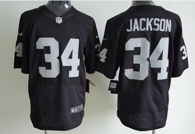 Mens Oakland Raiders Nik Elite Football Jersey #34 Bo Jackson Black