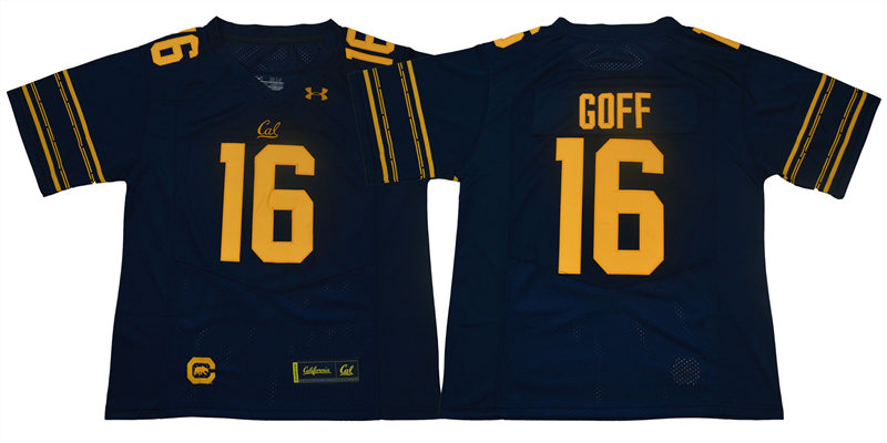Men's California Golden Bears #16 Jared Goff Under Armour Navy Blue Stitched NCAA College Football Jersey