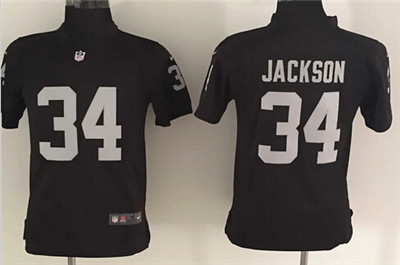 Youth Oakland Raiders #34 Bo Jackson Nike Black Game Jersey