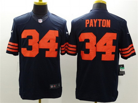 Mens Nike  Elite Jersey  Chicago Bears #34 Walter Payton Blue With Orange