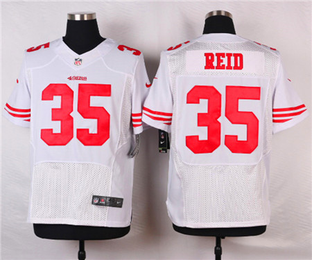 Men's San Francisco 49ers #35 Eric Reid White Nik Elite Jersey