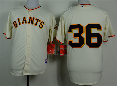 Men's San Francisco Giants #36 Gaylord Perry Cream Throwback Jersey
