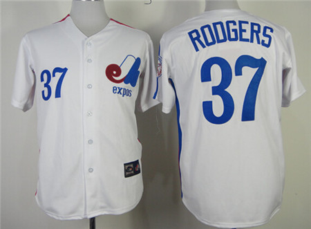 Men's Montreal Expos #37 Rodgers White 1982 Throwback Jersey