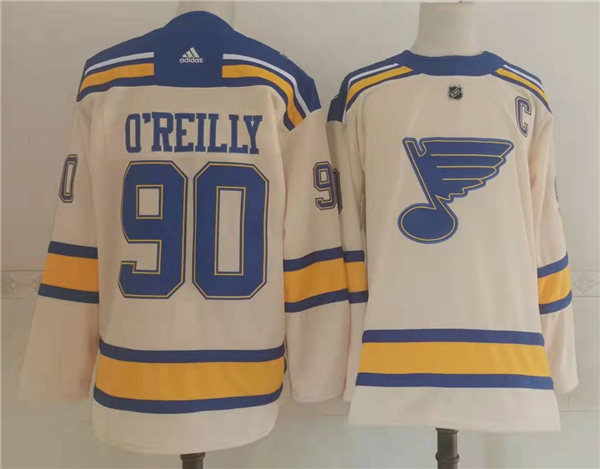 Mens St. Louis Blues #90 Ryan O'Reilly adidas Cream 2022 Winter Classic Edition Jersey
