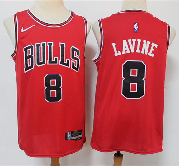 Mens Chicago Bulls #8 Zach LaVine Nike Red NBA Icon Edition Jersey