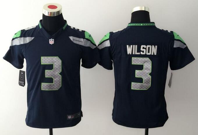 Kid's Seattle Seahawks Nike Game Jersey #3 Russell Wilson Blue