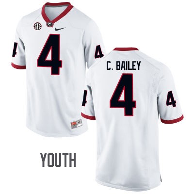 Youth Georgia Bulldogs #4 Champ Bailey White Stitched College Football 2016 Nike NCAA Jersey