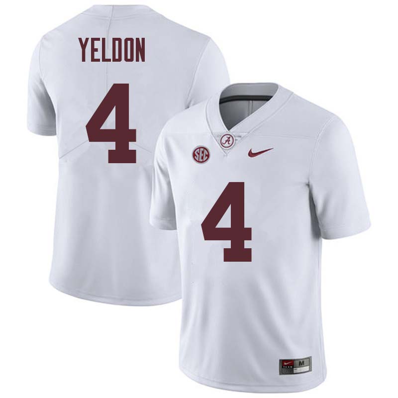 Men's Alabama Crimson Tide #4 T.J. Yeldon Nike White Football Jersey