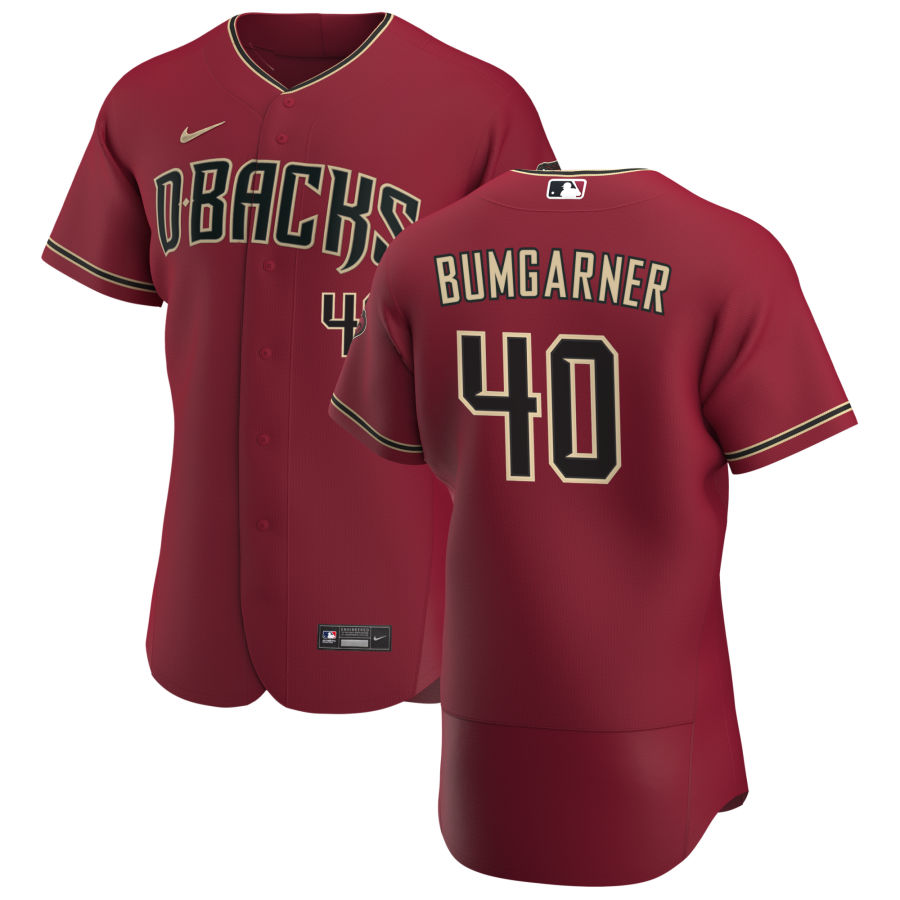 Men's Arizona Diamondbacks #40 Madison Bumgarner Nike Crimson Alternate 2020 Authentic Team Jersey