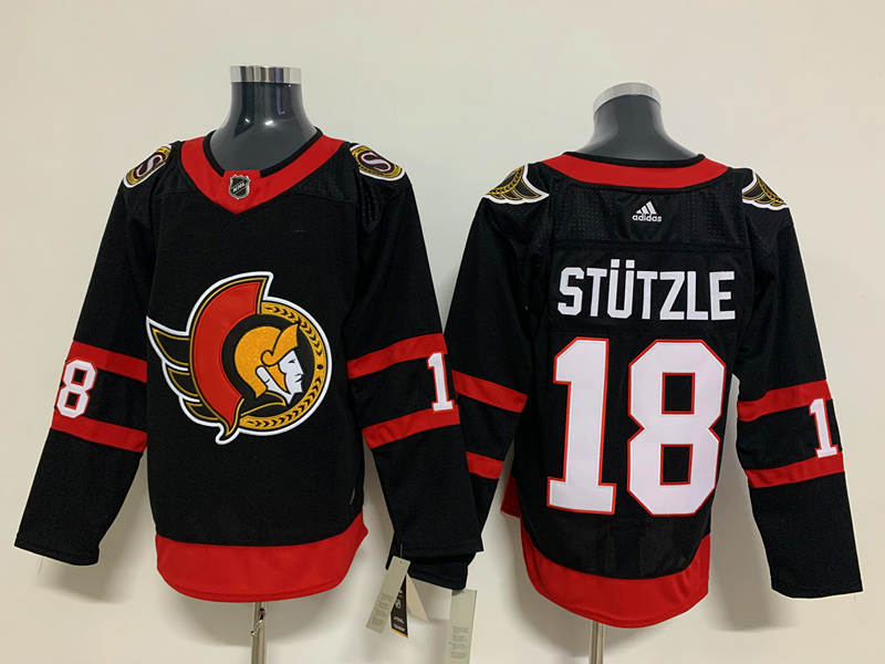 Men's Ottawa Senators #18 Tim Stutzle Tim Stuetzle adidas Black Home Jersey