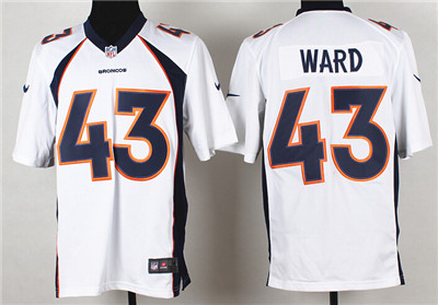 Men's Denver Broncos #43 T.J. Ward White Nik Elite Jersey