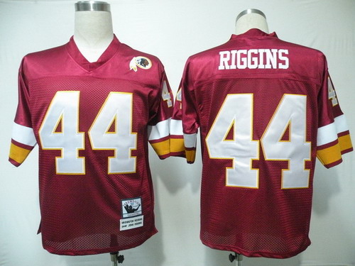 Men's Washington Redskins #44 John Riggins Red Throwback Football Jersey