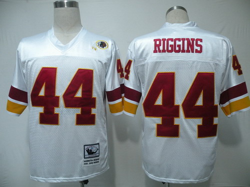 Men's Washington Redskins #44 John Riggins White Throwback Football Jersey