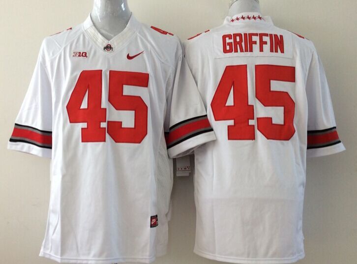 Men's Ohio State Buckeyes #45 Archie Griffin 2014 White Limited Jersey