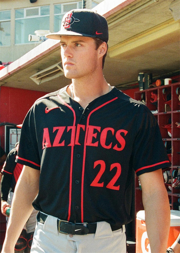 Mens Youth San Diego State Aztecs Custom Nike Black College Baseball Game Jersey