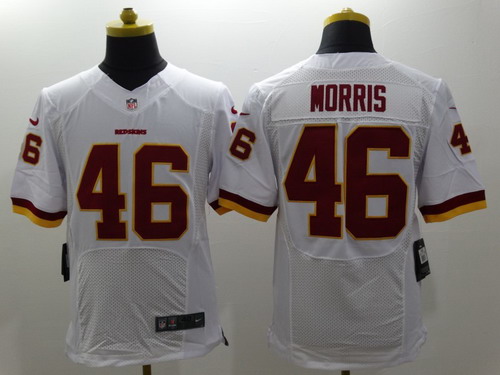 Men's Washington Redskins #46 Alfred Morris White Nik Elite Jersey