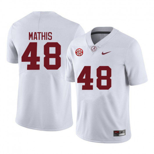Phidarian Mathis Alabama Crimson Tide Men's Jersey - #48 NCAA White Game