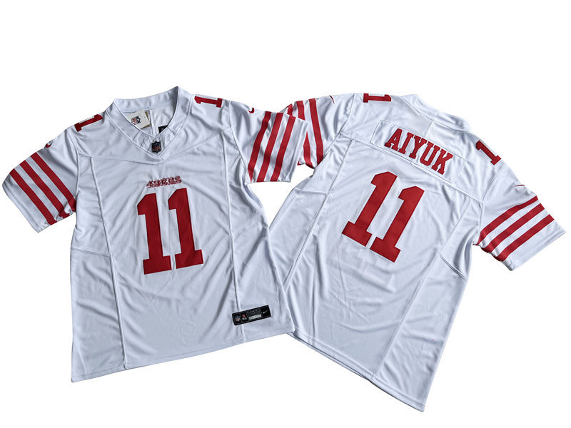 Men's San Francisco 49ers #11 Brandon Aiyuk Nike Home White 2023 F.U.S.E. Vapor Limited Jersey