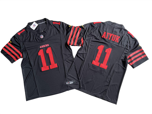 Men's San Francisco 49ers #11 Brandon Aiyuk Nike Black 2023 F.U.S.E. Vapor Limited Jersey