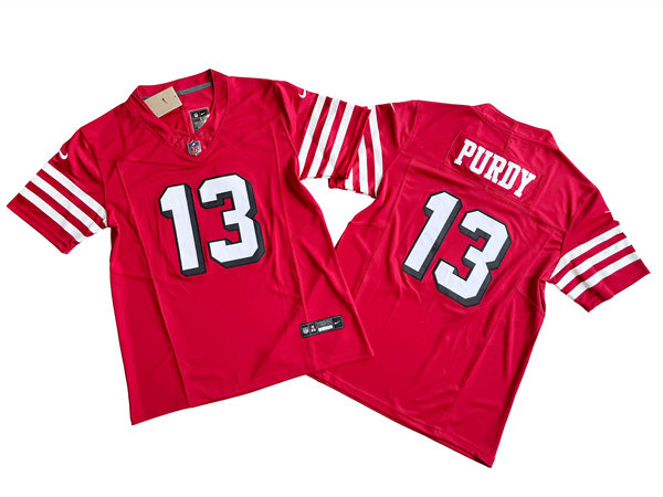 Mens San Francisco 49ers #13 Brock Purdy Nike Scarlet Alternate 2023 F.U.S.E. Vapor Limited Jersey