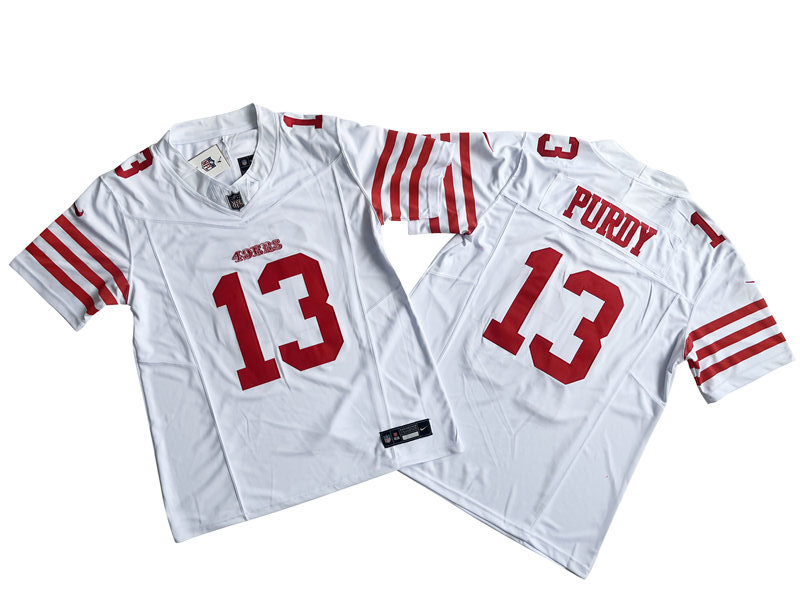 Mens San Francisco 49ers #13 Brock Purdy Nike Home White 2023 F.U.S.E. Vapor Limited Jersey