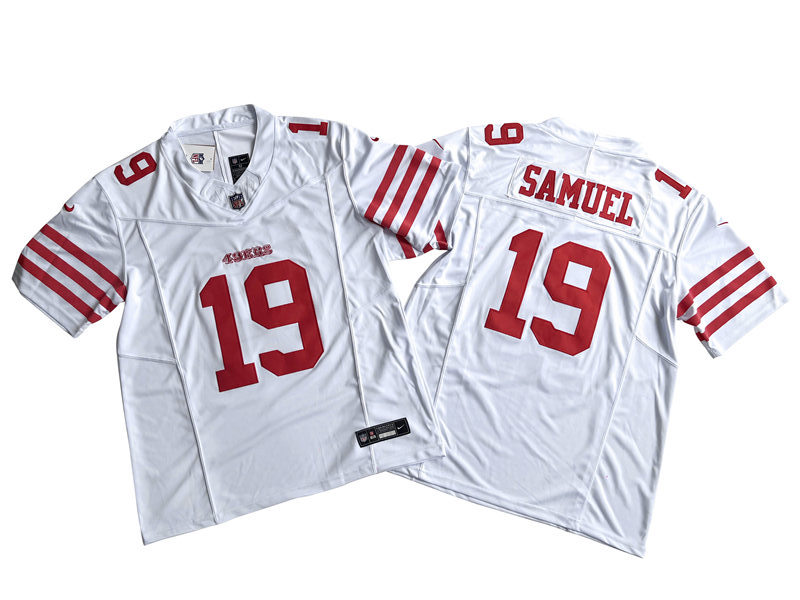 Men's San Francisco 49ers #19 Deebo Samuel Nike Home White 2023 F.U.S.E. Vapor Limited Jersey