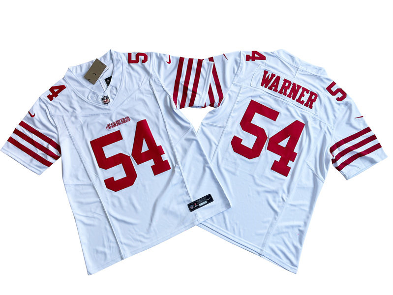 Men's San Francisco 49ers #54 Fred Warner Nike White 2023 F.U.S.E. Vapor Limited Jersey