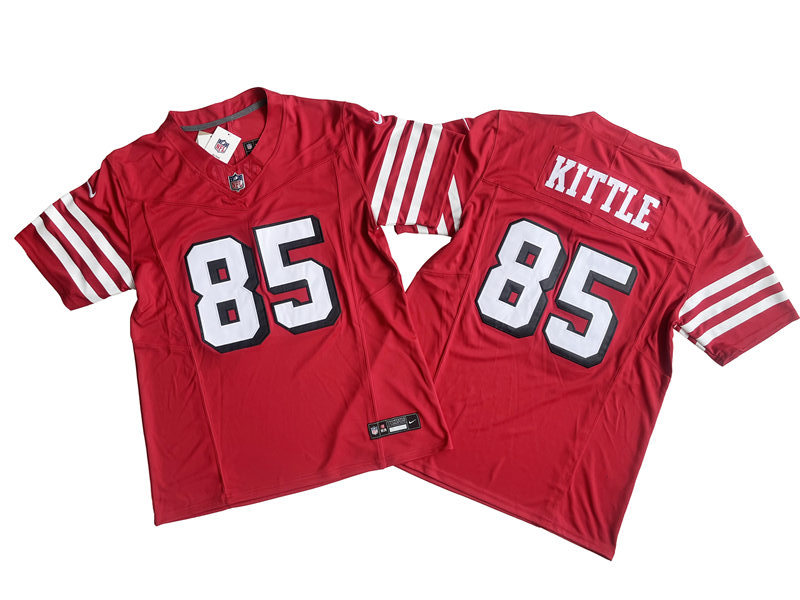 Men's San Francisco 49ers #85 George Kittle Nike Scarlet Alternate 2023 F.U.S.E. Vapor Limited Jersey