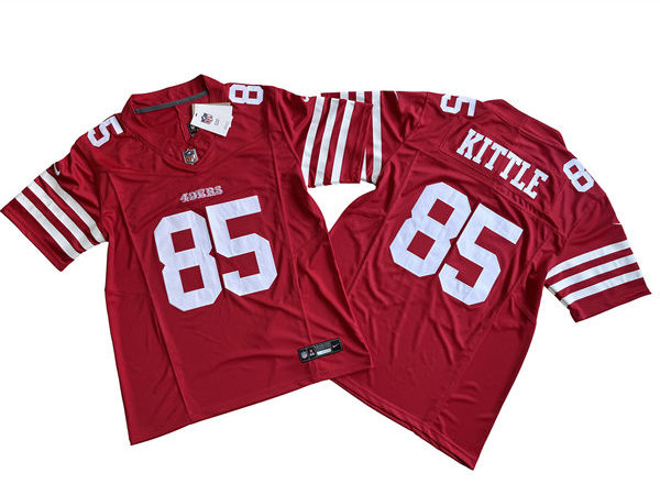 Men's San Francisco 49ers #85 George Kittle Nike Scarlet 2023 F.U.S.E. Vapor Limited Jersey