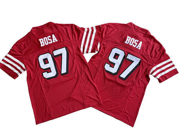 Men's San Francisco 49ers #97 Nick Bosa Nike Scarlet Alternate F.U.S.E. Vapor Limited Jersey